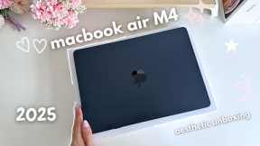 2025 MacBook Air M4 aesthetic unboxing (midnight) | game test 🎮