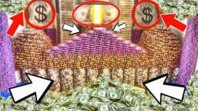*RECORD WIN* WORLD’S LARGEST POKER CHIP MANSION CRASH! HIGH RISK COIN PUSHER MEGA MONEY JACKPOT!