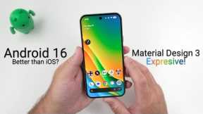 Android 16 Material Design 3 Released! - What's New?  Better than iOS Now?