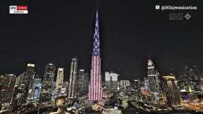 Burj Khalifa honours Donald Trump as it displays the US flag over Dubai