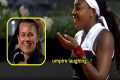 Coco Gauff hits a serve but doesn’t
