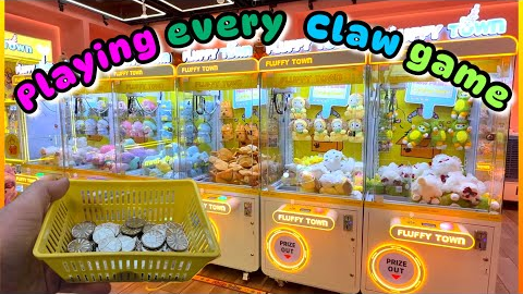 WE PLAYED EVERY SINGLE CLAW GAME IN THE ARCADE!!!