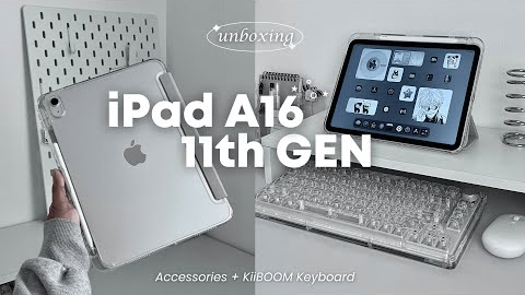 iPad 11th gen unboxing 2025 (A16) silver ★ accessories, apple pencil USB-C, aesthetic customization