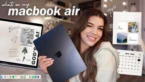 WHATS ON MY MACBOOK AIR M3 + GIVEAWAY 💻🤍 | widgets, custom wallpaper, aura screensaver + more!