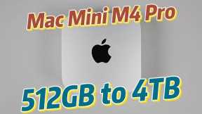 upgrade Mac Mini M4 Pro from 512GB to 4TB SSD storage capacity