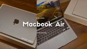 Apple MacBook Air M2 Space Gray Cozy Unboxing aesthetic (Apple Magic Keyboard) 2025