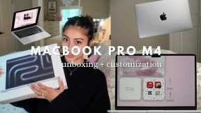 MacBook Pro M4 💻🎀 unboxing + aesthetic homescreen setup