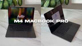 M4 Macbook Pro Unboxing 💻 + setup | 16 inch, space black, installing final cut, and more..