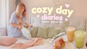 COZY SUMMER DIARIES 🐚🌥️🌷  Summer Holiday Prep with me! Cafe Hopping & Shopping 🏡 Home Vlog