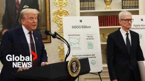 Trump confirms Apple's $100 billion investment in US, teases 100% tariffs on imported chips