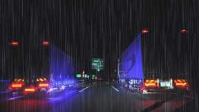 ☔️Heavy Rain Highway Drive💤 Drift into Sleep😪